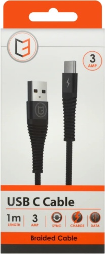 USB Cable, Type-C, 1m Braided